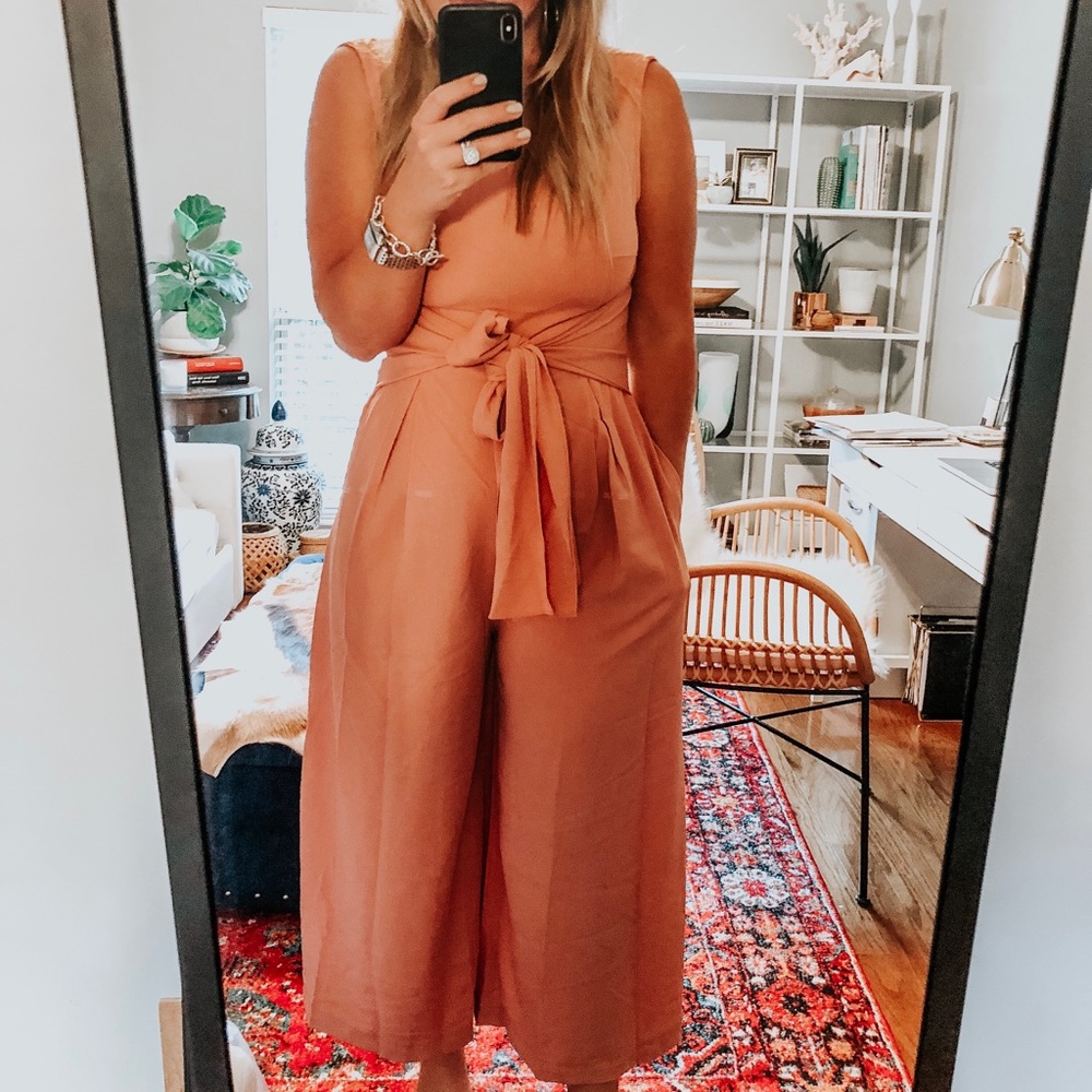Blush Tie-Front Jumpsuit